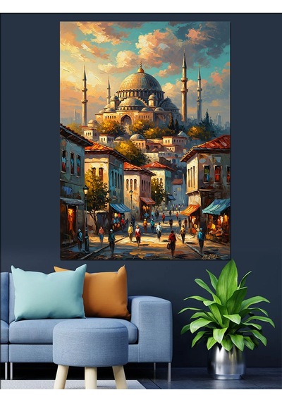 Ahşap Tablo İstanbul Süleymaniye Camii Ve Şehir
