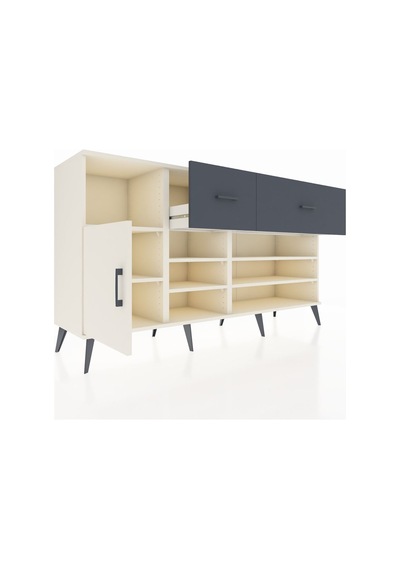 Kronos Konsol 6 Raflı 2 Çekmeceli Tek Kapaklı 176x59x99 Aytaşı-a Aytaşı-aytaşı/antrasit Kronos Konsol 6 Raflı 2 Çekmeceli Tek Kapaklı 176x59x99 Aytaşı-a Aytaşı-aytaşı/antrasit