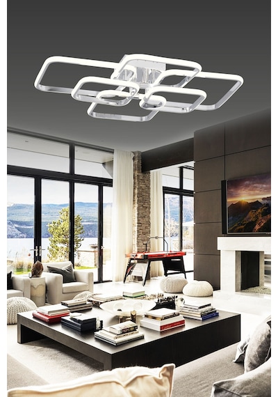 Pl 01 6 Model Krom 3 Renkli Salon Ve Oturma Odası İçin İdeal Alüminyum Avize, 75x10 Krom