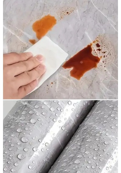 Mermer Desenli Sticker Folyo Atina Grisi 60cm 5mt T04