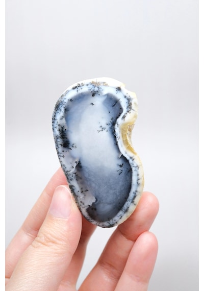 Mist Forest Dendritic Opal Deep Blue And Snowy White Merlinite Specimen