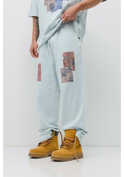 Oversize Baskılı Eşofman Takım Bebe Mavi