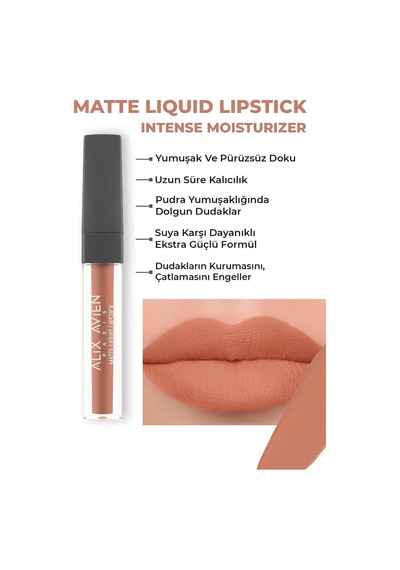 Uzun Süre Kalıcı Kadifemsi Kuruma Yapmayan Mat Likit Ruj - Matte Liquid Lipstick 503 Terracotta Nude Çok Renkli