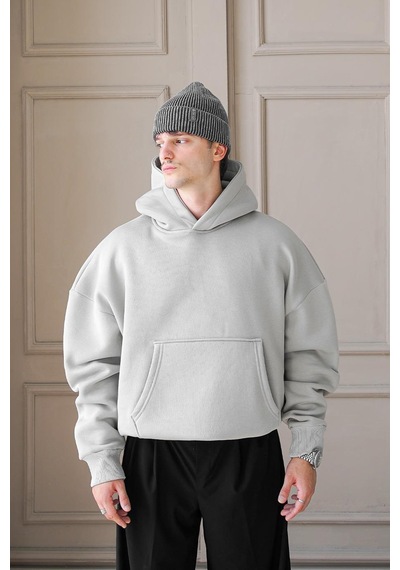 Gri Cozy Basic Oversize Sweatshirt Gri