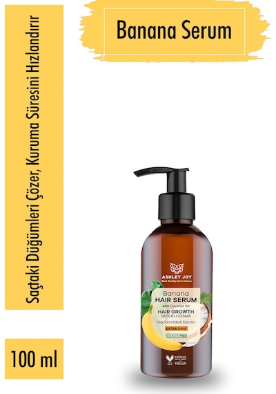 Ashley Joy Niacinamide & Keratin Banana Şampuan 400 ML + Saç Kremi 250 ML + Serum 100 ML