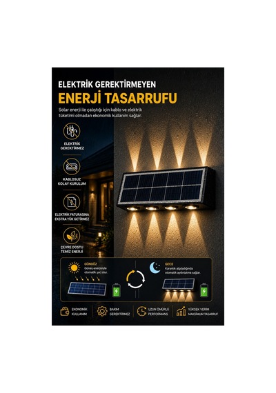 Robeve Solar Led Duvar Apliği 8 Ledli Bahçe Aydınlatması Güneş Enerjili Dış Mekan Bahçe Lambası, Su Geçirmez Sensörlü Duvar Lambası, Beyaz & Gün Işığı Modlu Solar Aydınlatma Beyaz - Gün Işığı Robeve Solar Led Duvar Apliği 8 Ledli Bahçe Aydınlatması Güneş Enerjili Dış Mekan Bahçe Lambası, Su Geçirmez Sensörlü Duvar Lambası, Beyaz & Gün Işığı Modlu Solar Aydınlatma Beyaz - Gün Işığı