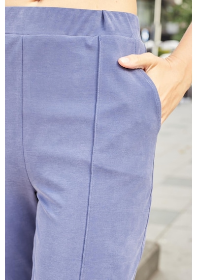 JUMENT Kadın Modal İpeksi Likralı Kumaş Yüksek Bel Önden Dikişli Cepli Dar Paça Pantolon-indigo İndigo JUMENT Kadın Modal İpeksi Likralı Kumaş Yüksek Bel Önden Dikişli Cepli Dar Paça Pantolon-indigo İndigo