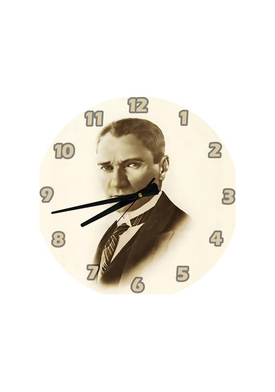 Ti-play Mustafa Kemal 30x30cm Akrilik Dekoratif Modern Duvar Saati ÇOk Renkli