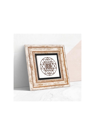 Sri Yantra Taş Duvar Tablosu - Çerçeveli Taş Tablo - Dekoratif Duvar Sanatı - Modern Ev Ve Ofis Duvar Dekoru T1-175