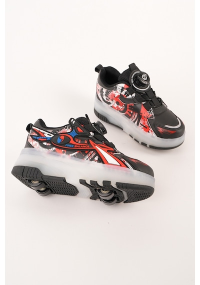Muggo Pato Çocuk Işıklı Patenli Tekerlekli Sneaker Spor Ayakkabı Siyah