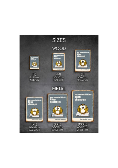 Boş Zamanlarınızda Kitap Okumayın Retro Tablo Eğlenceli Kitap Temalı Dekoratif Poster Ahşap & Metal Duvar Tablosu