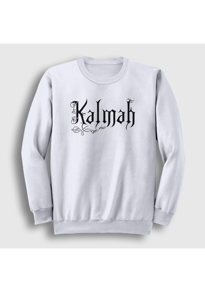 Presmono Unisex Logo Kalmah Sweatshirt Beyaz