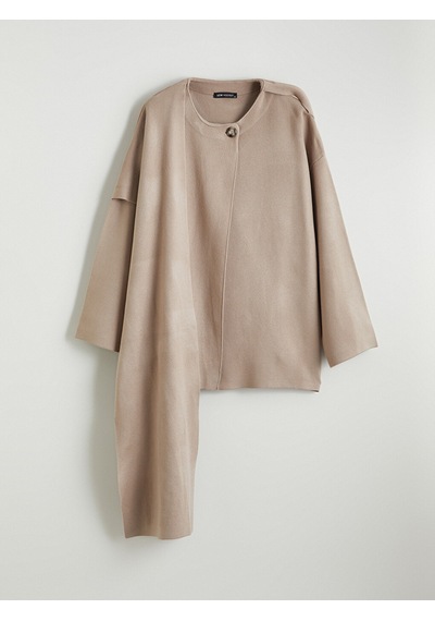 Lcw Modest Bej Atkı Detaylı Oversize Kadın Triko Kazak