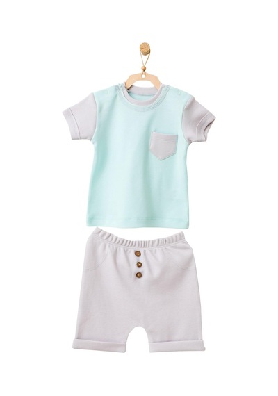 Dear Enika Andywawa Erkek Bebek Mint Rengi Cepli Alt Üst Şort Takım Ac21772r 001