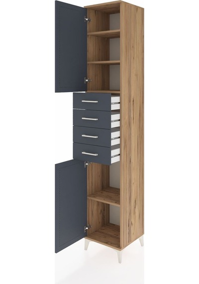 Hyperion Dolap 4 Raflı 4 Çekmeceli 2 Kapaklı 44x44x243 Çam-an... Çam Hyperion Dolap 4 Raflı 4 Çekmeceli 2 Kapaklı 44x44x243 Çam-an... Çam