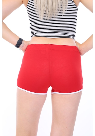 Toontoy Kids Toontoy Kadın Beli Lastikli Crop Şort Kırmızı