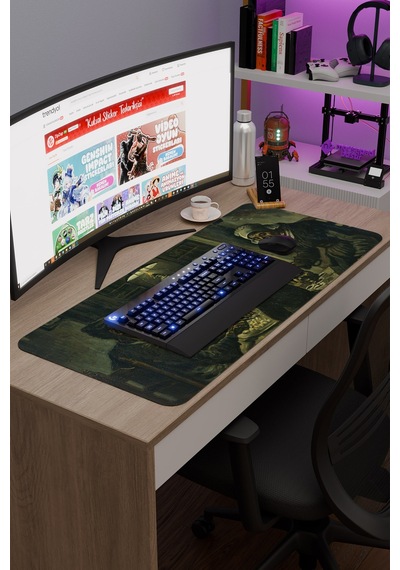 Van Gogh Patates Yiyenler Tablo V1 90x40 Xxl Gaming Kauçuk Kaymaz Taban Mouse Pad Fare Altlığı