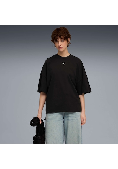 Puma Dare To Ruched Kadın Geniş Kesim Tişört 632144 01 Siyah