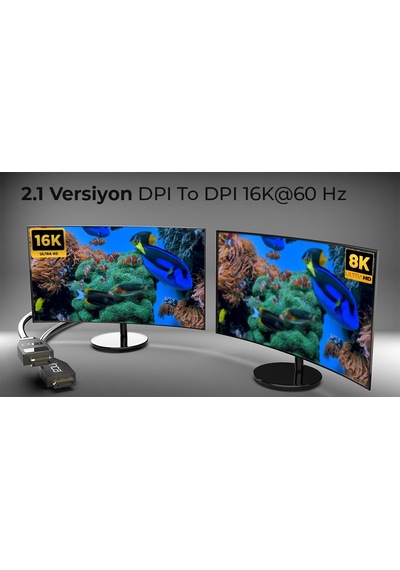 Tr İnca Idpd-40 Displayport To Displayport 2.1 16k 60hz 15360x8460 8k 120hz 4k 240hz 54 Gbps Kablo-1.2m Diğer