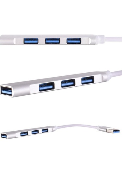 Usb 4 Port Çoklayıcı Hub - Macbook, İpad Ve Laptop Uyumlu 4 İn 1 Usb Extender - Metal Kasa A809