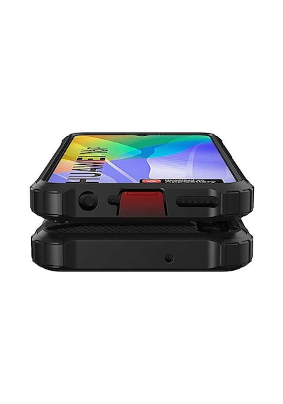 Noktaks - Huawei Uyumlu Huawei Y6p - Kılıf Çift Katman Zırh Tank Crash Military Kapak - Mavi