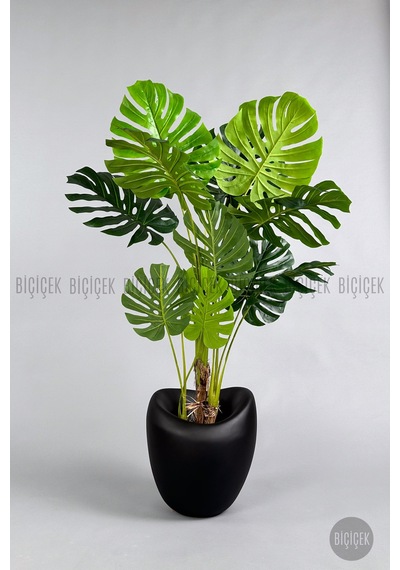 Yapay Monstera Ağacı Deve Tabani 170 Cm Mocha Lale Saksıda Kahverengi