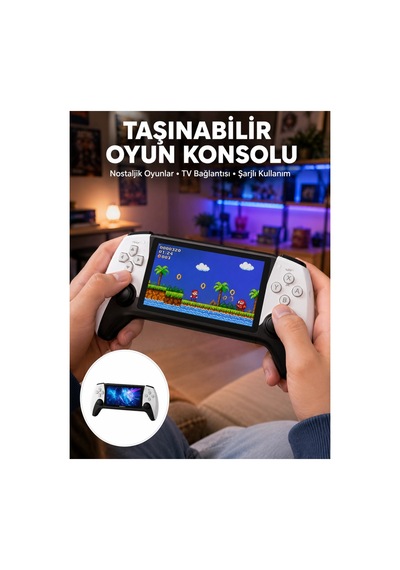 Kompakt Ve Hafif Retro Oyun Konsolu 1000 Klasik Oyun Dahil Çok Renkli