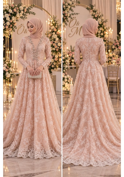 Gül&can Butik Tesettür Abiye Zarif Ve Narin Pembe
