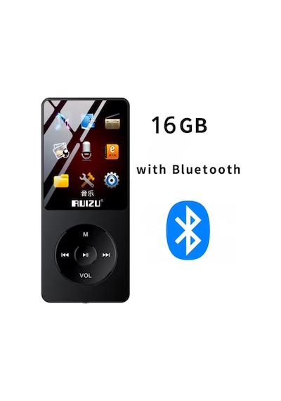 Ruizu X02-b Bluetooth 5.0 Ultra İnce Mp3 Mp4 Çalar Radyo 16gb Mp3 Player