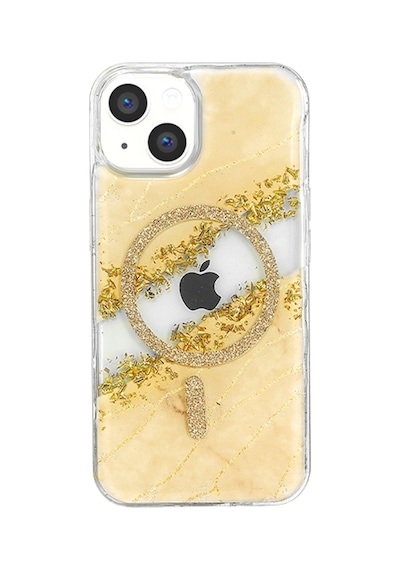 Onegif Apple Apple iPhone Uyumlu 15 Lotus Simli Magsafe Kapak - Gümüş - Gümüş