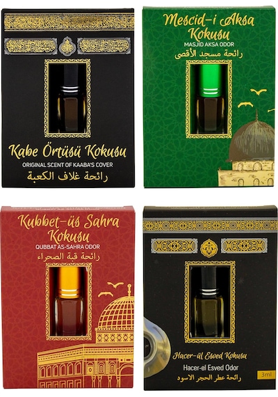 Hacerül Esved + Kabe Örtüsü + Mescidi Aksa + Kubbetül Sahra Alkolsüz Esans 4 x 3 ML