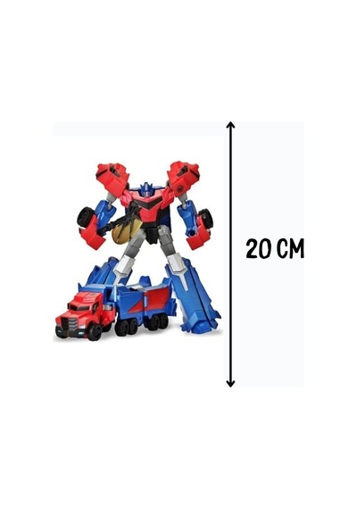Oyuncak Robota Dönüşen Metal Transformers Robot Bumblebe Ve Optimus Prime Araba 2'li Set 20 Cm Kırmızı