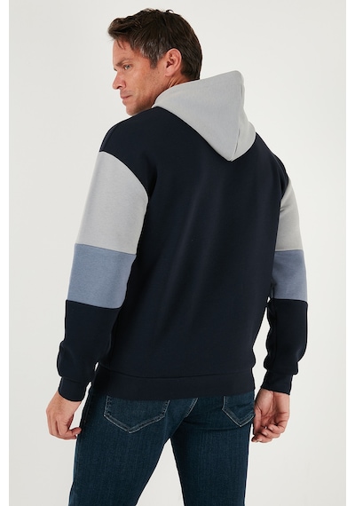 Buratti Pamuklu Relaxed Fit Kapüşonlu Içi Tüylü Yumuşak Şardonlu Erkek Sweat 5905299 Koyu Lacivert