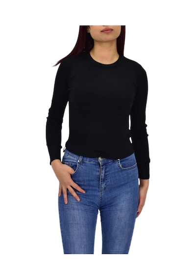 Kadın Uzun Kol Fitilli Body Tişört Bgl-st04231 Karışık Çok Renkli