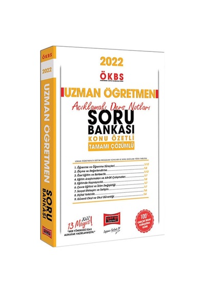 2022 ÖKBS Uzman Öğretmen Konu Özetli - Açıklamalı Ders Notları ve Tamamı Çözümlü Soru Bankası- Yargı Yayınları