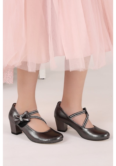 Kiko Kids Kiko 750 Günlük Kız Çocuk 4 Cm Topuk Babet Ayakkabı Platin
