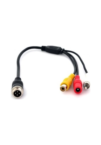 4 Pin Erkek Rca Görüntü Dişi + Rca Ses Erkek + Dc Dişi Çevirici