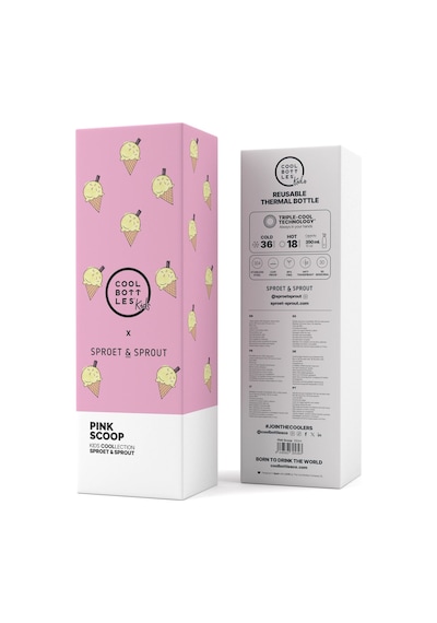 Cool Bottles The Kids Bottle Pink Scoop Pipetli Termos Suluk 350 Ml Çok Renkli