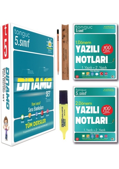 Tonguç 5. Sınıf Dinamo Soru Bankası Tüm Dersler Seti - Yazılı Notları 1 Ve 2 Dönem Set 7 Kitap