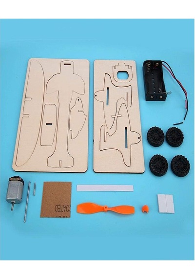 Uçak Deney Seti 1 Paket Pervane Dc Motor Uçak Maket Ahşap Uçak Planör Pilli Deney Okul Hobi Etkinlik Sınıf