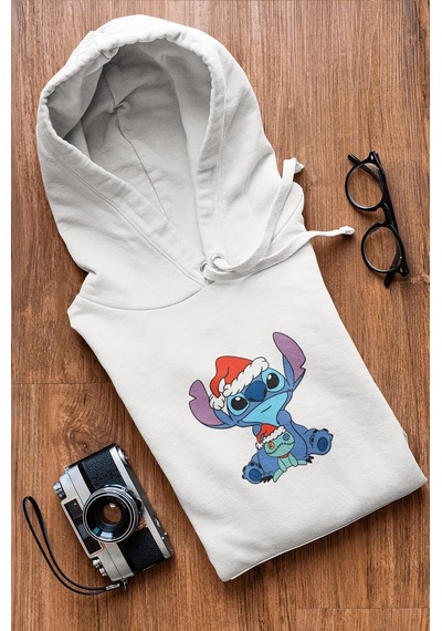 Stitch Yılbaşı Kapşonlu Sweatshirt 001