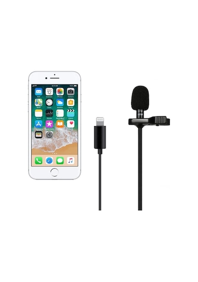 Iphone Lightning + 3.5 mm Aux Girişli Profesyonel Youtuber Yaka Mikrofonu