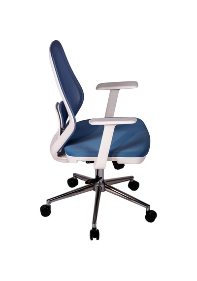 Ofisbazaar Dali Beyaz Fileli Çalışma Koltuğu Ergonomik Şef Ve Toplantı Koltuğu Açık Mavi Mavi