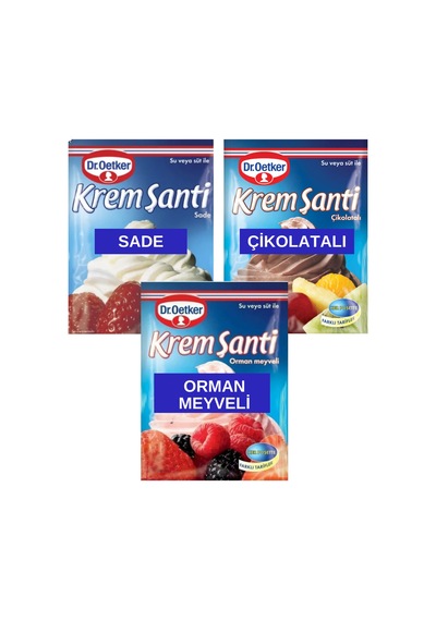Dr.oetker Krem Şanti Sade 75 G Çikolatalı 80 G Orman Meyveli 75 G 3 Lü Set - 649437137