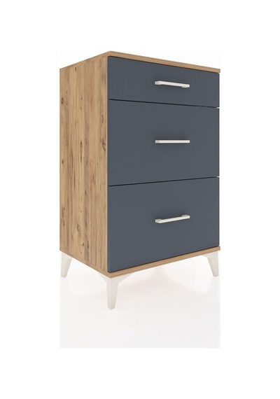 Hyperion Komodin 3 Çekmeceli 60x44x96 Çam-antrasit Atlas Çam