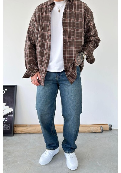 Koyu Mavi Basic Baggy Fit Pantolon Koyu Mavi