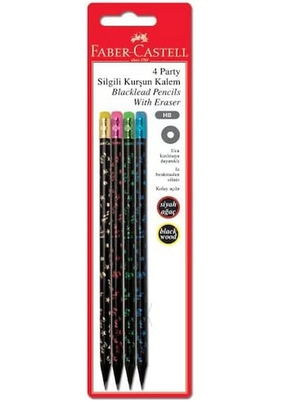 Blister Kurşun Kalem 4'lü, Party Çok Renkli