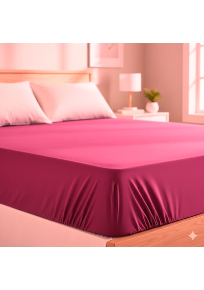 Maki Home %100 Pamuklu Fuşya 160x200+2 50x70 Çift Kişilik Lastikli Çarşaf Ve Yastık Kılıfı Seti Fuşya