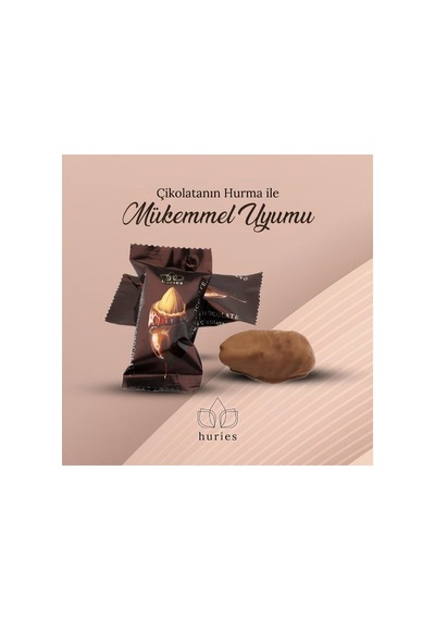 Sütlü Çikolata Kaplı Bademli Hurma 200 Gr 8'li Paket