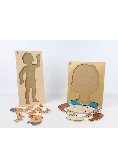 Ahşap İnsan Vücudu.İnsan Yüzü Puzzle Set